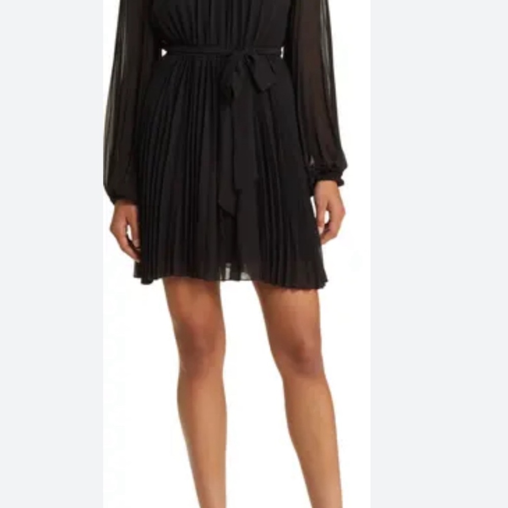Sam Edelman Long Sleeve Pleated
Georgette black mini Dress size 8